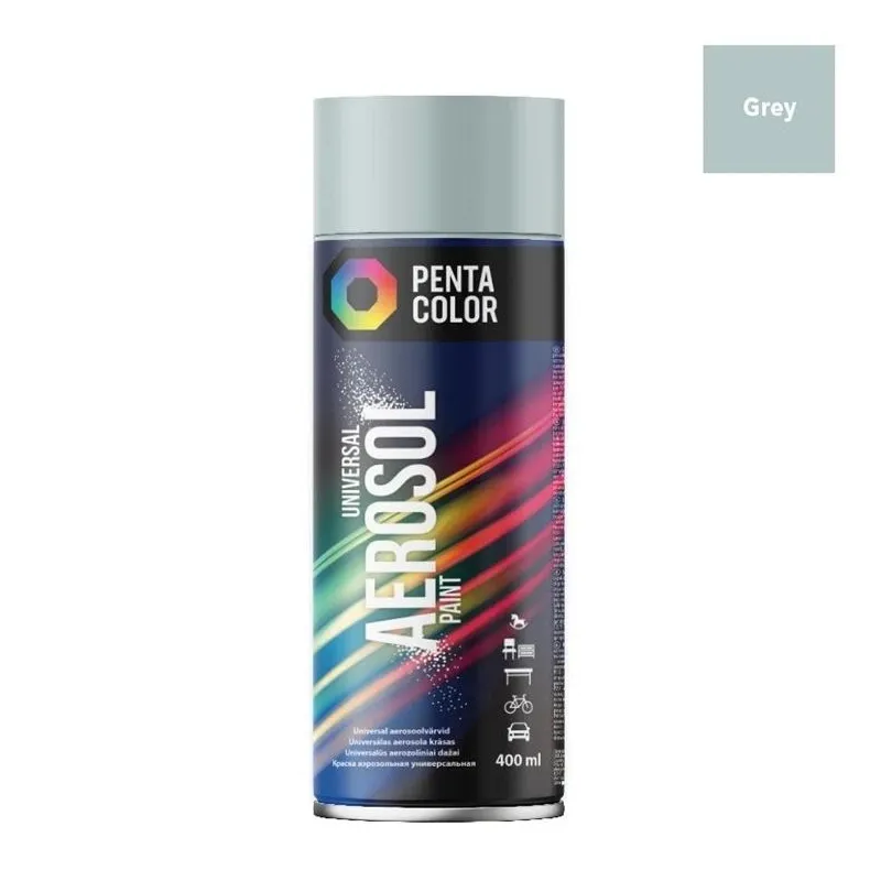 Krāsu aerosoli Pentacolor Universal, preču zīmes, pelēka ,ral 7001,, 0.4 l