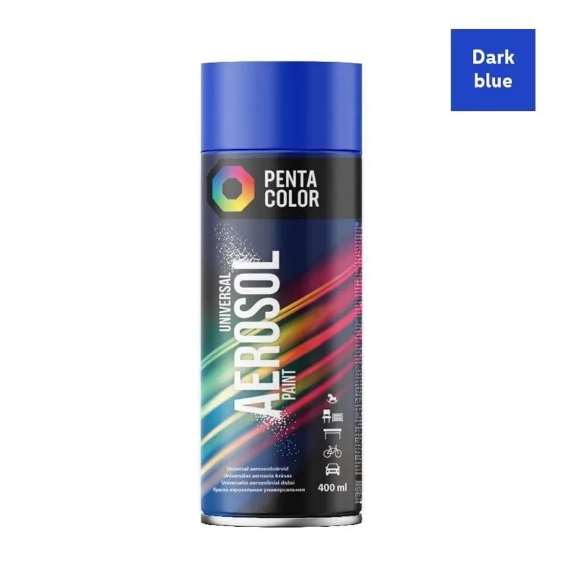 Krāsu aerosoli Pentacolor Universal, preču zīmes, tumši zila, 0.4 l