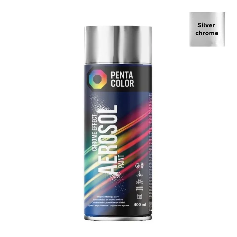 Krāsu aerosoli Pentacolor Chrome effect, preču zīmes, sudraba, 0.4 l