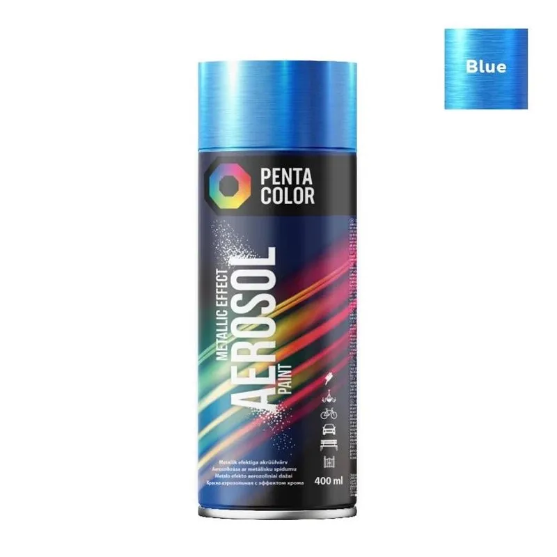 Krāsu aerosoli Pentacolor Metallic effect, dekoratīvie, zila, 0.4 l