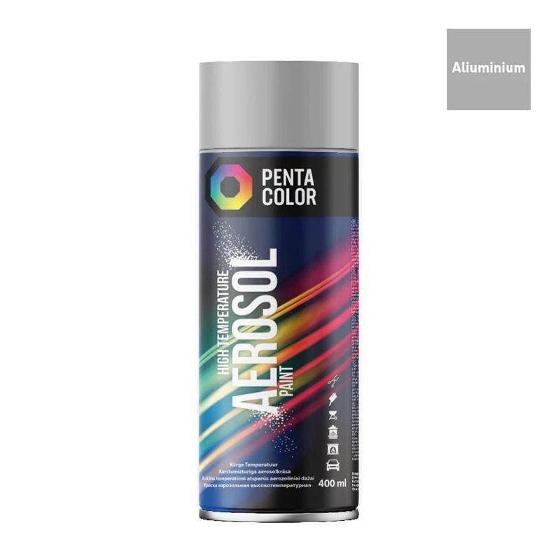 Aerosola krāsas Pentacolor High Temp alumīnijs 400ml