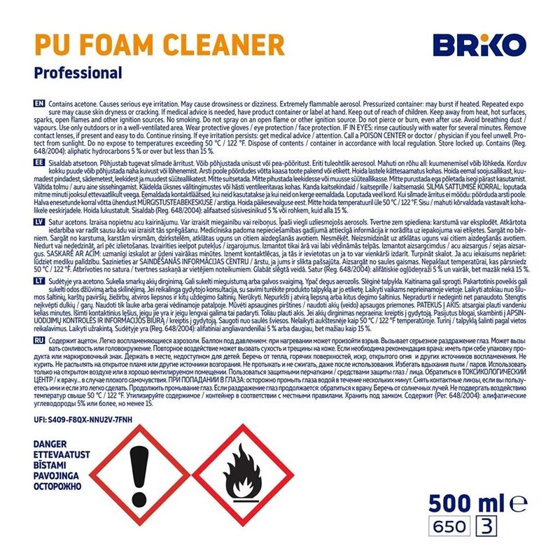 Putu tīrīšanas līdzeklis Briko 0.5ml