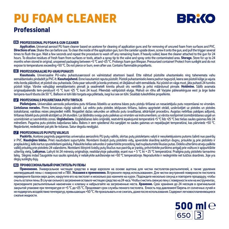 Putu tīrīšanas līdzeklis Briko 0.5ml