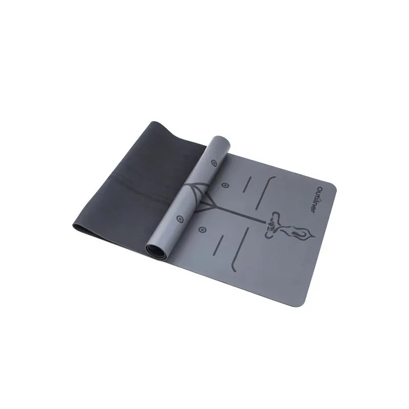 Fitnesa un jogas paklājs Outliner, melna krās.-pelēka krās., 183 cm x 61 cm x 0.3 cm