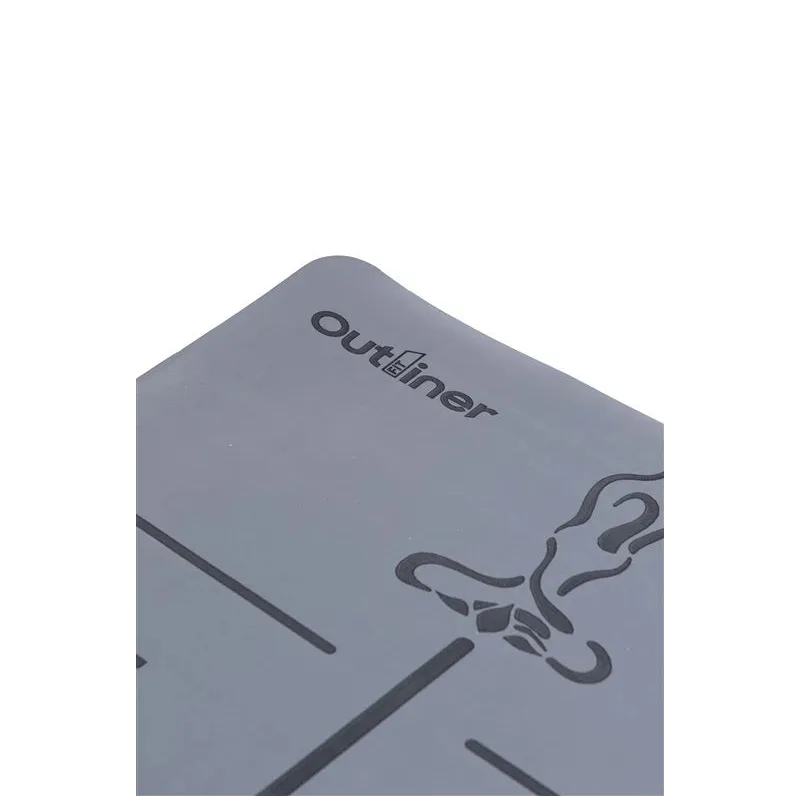 Fitnesa un jogas paklājs Outliner, melna krās.-pelēka krās., 183 cm x 61 cm x 0.3 cm