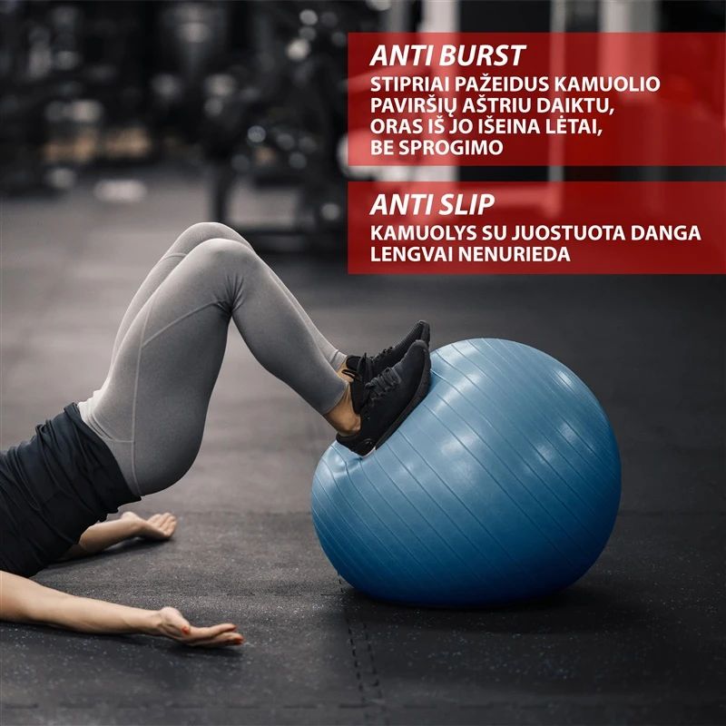 Nesprogst. gimnastikos kamuolys OUTLINER LS3222. DIA75 cm. PVC