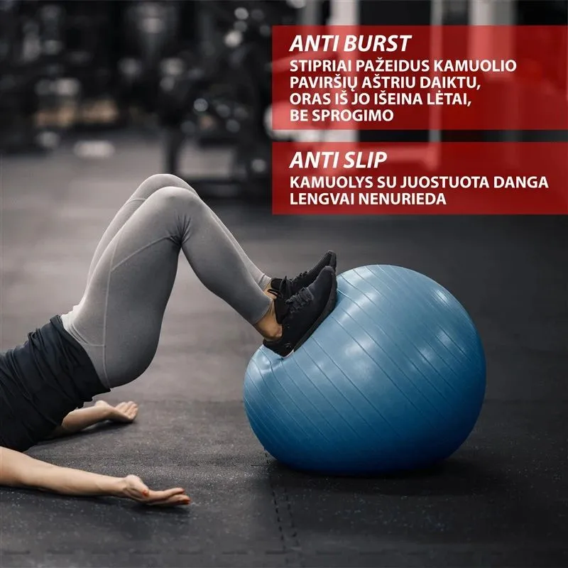 Vingrošanas bumbas Outliner, zila krās., 75 cm