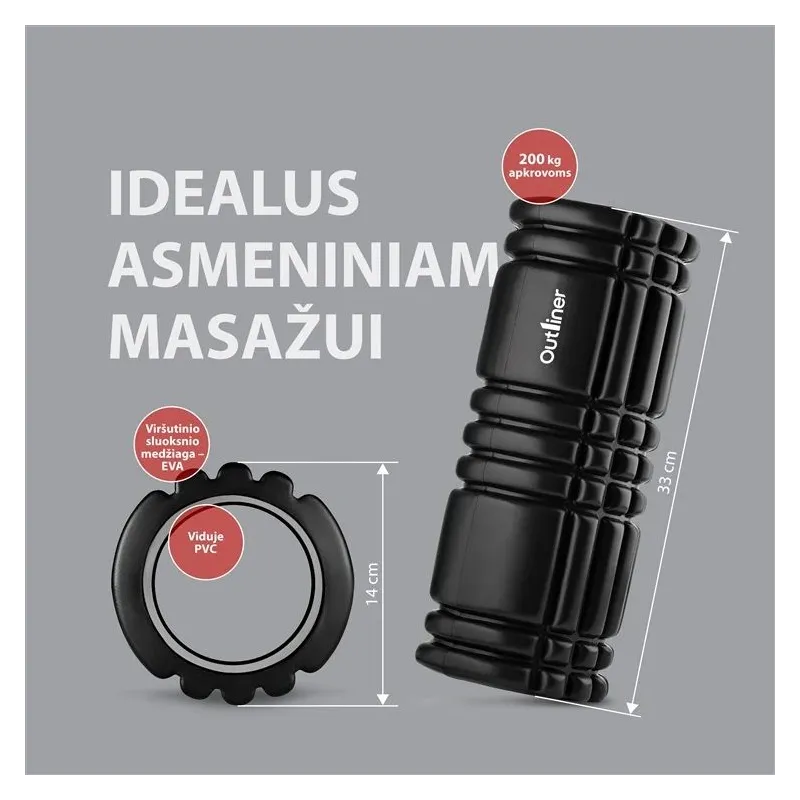 Masāžas veltnītis Outliner, 33.5 cm, 0.65 kg