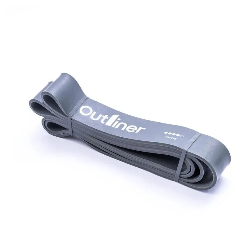 Pretestības gumija Outliner, 208 cm x 4.2 cm x 0.45 cm, pelēka krās.