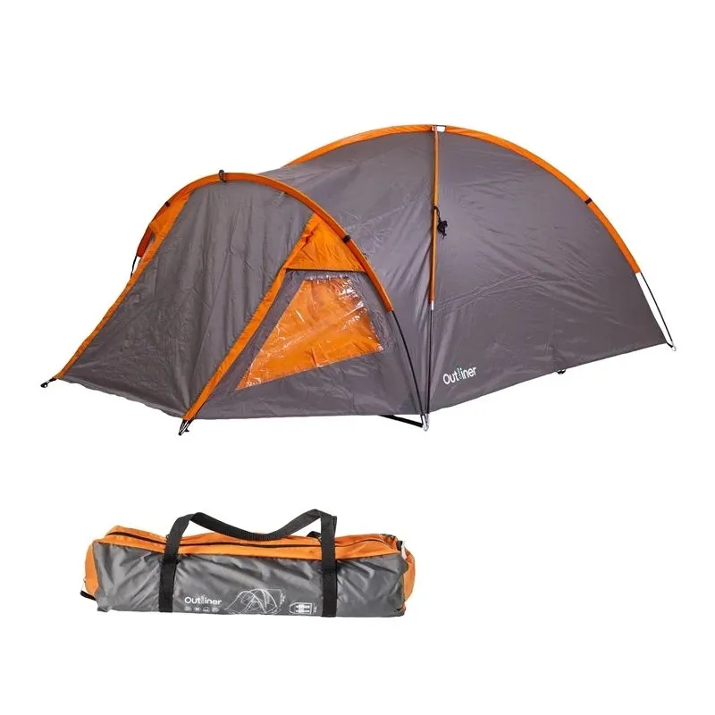Divvietīga telts Outliner RD-T22-2, oranža krās.-pelēka krās., 300 cm x 160 cm x 120 cm
