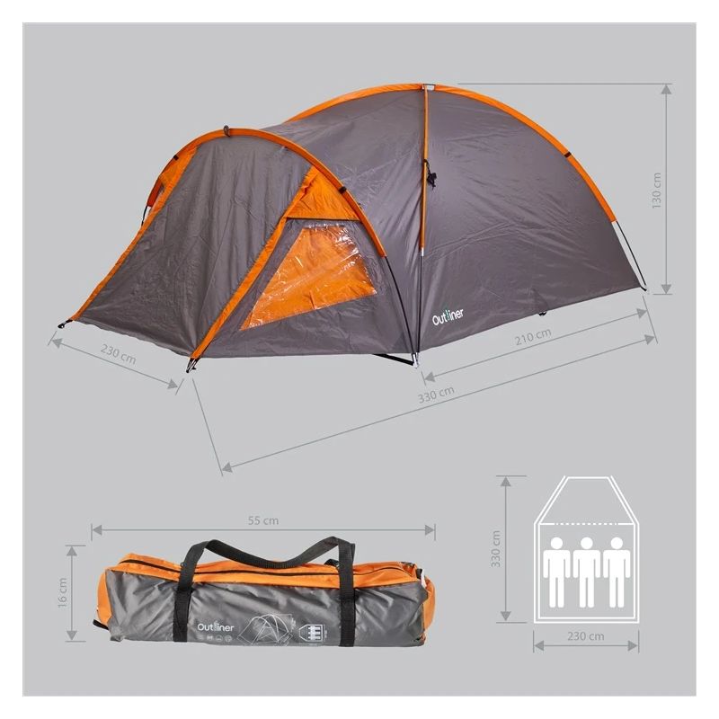 Trīsvietīga telts outliner rd-t22-3