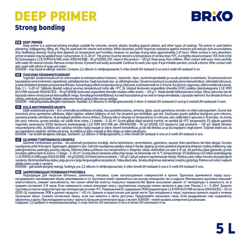 Grunts Briko balta 5L