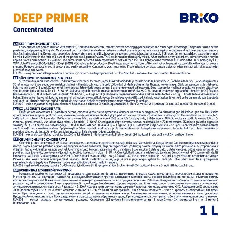 Krunt aluskrunt Briko, valge v., 1 l