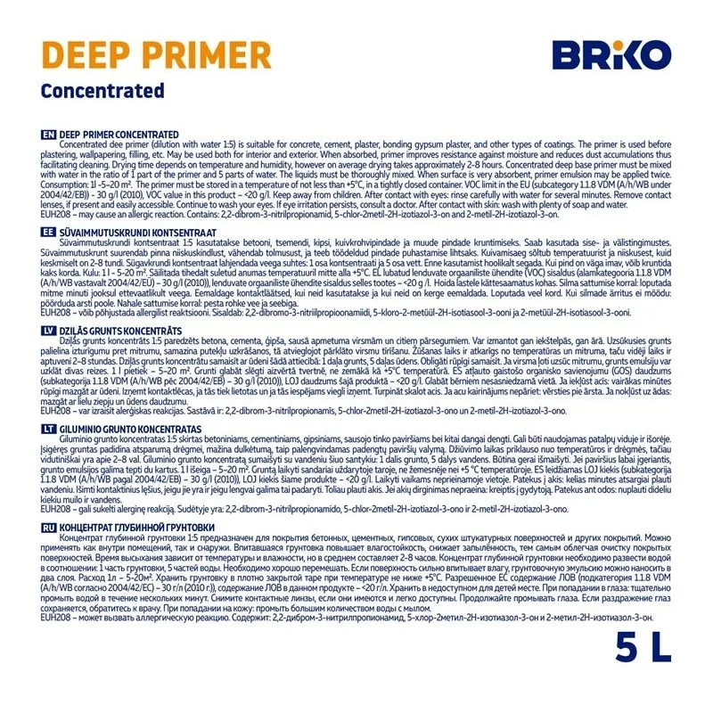Grunto koncentratas Briko. baltas. 5 l