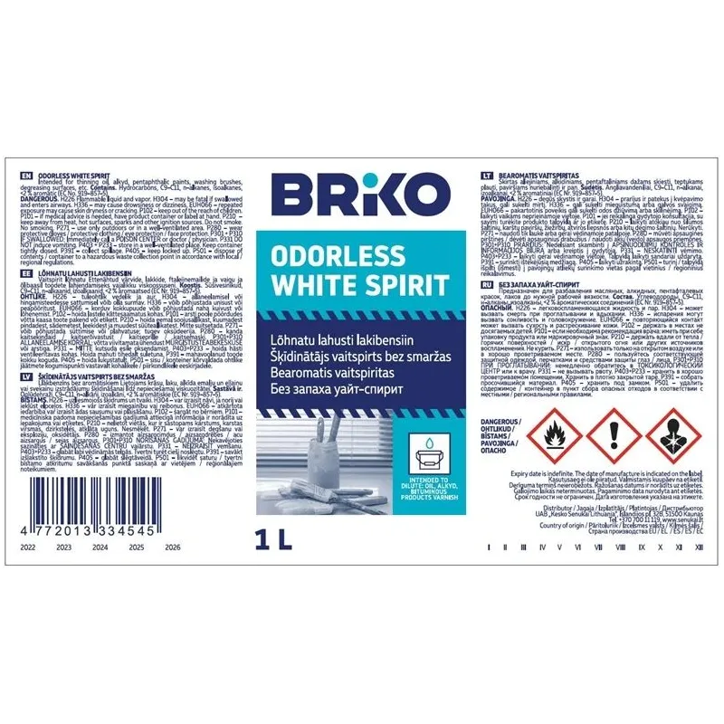 Vaitspirts bez smaržas briko 1l
