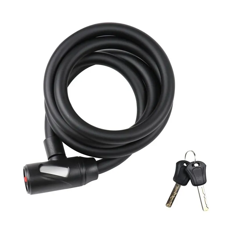 Velosipēda slēdzene Outliner FSBYL, melna krās., 1500 mm