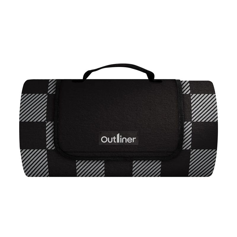 Kempinga paklājs Outliner. melna. 150 x 130 cm