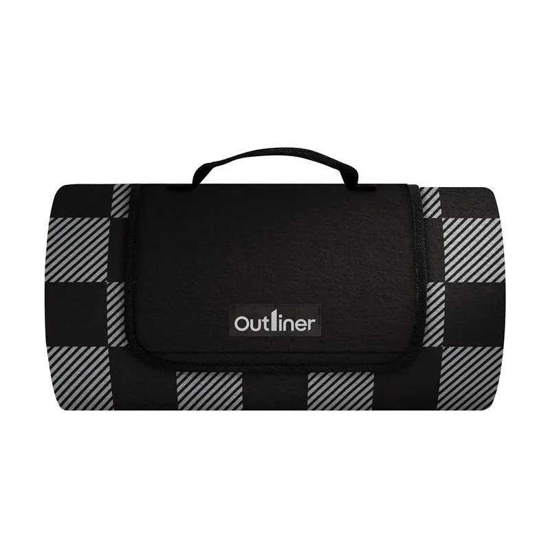 Kempinga paklājiņš Outliner, melna krās., 150 x 130 cm