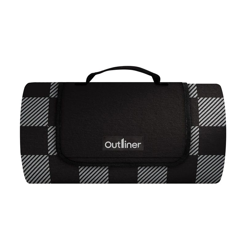 Kempinga paklājs Outliner. melna. 150 x 130 cm