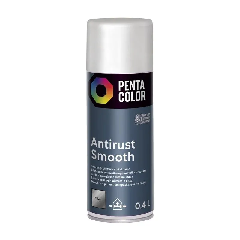 Krāsu aerosoli Pentacolor Smooth Effect, dekoratīvie, sudraba, 0.4 l