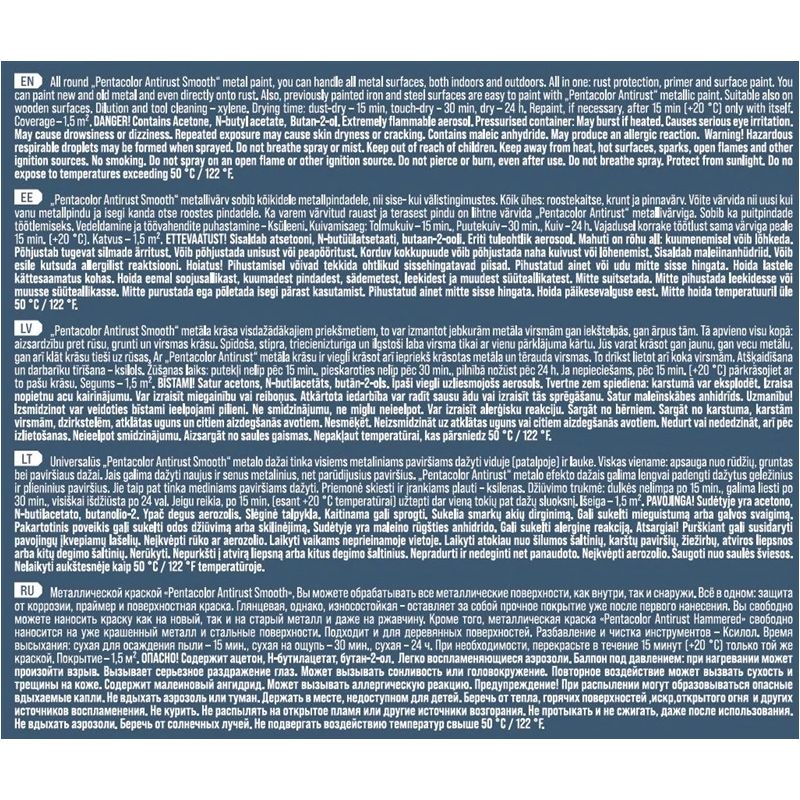 Aerosola krāsa Pentacolor Smooth Effect. silver. 0.4 l