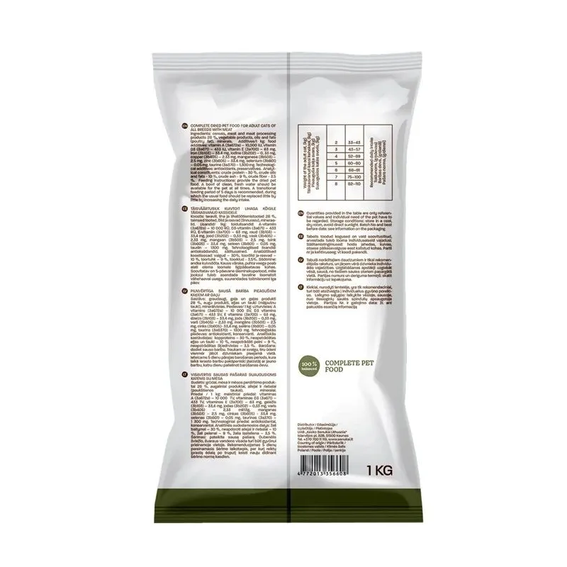 Сухой корм для кошек Höppy, мясо, 1 кг