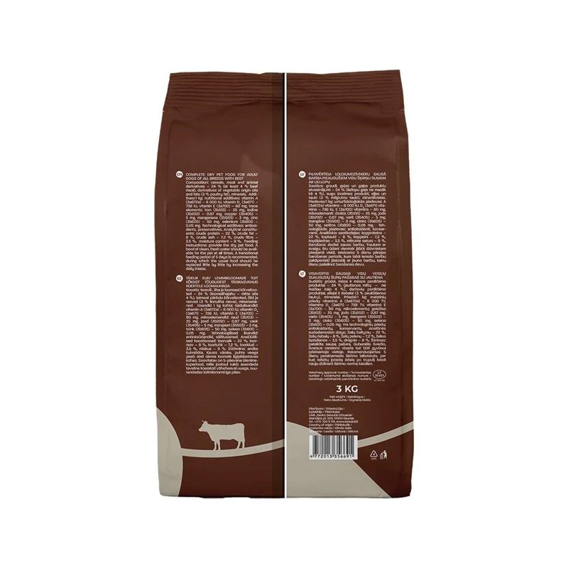 Sausā suņu barība Höppy. liellopa gaļa. 3 kg