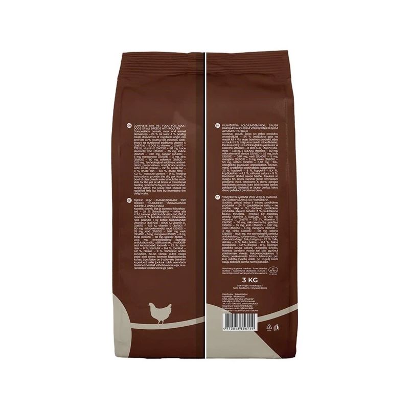 Sausā suņu barība Höppy. mājputnu gaļa. 3 kg