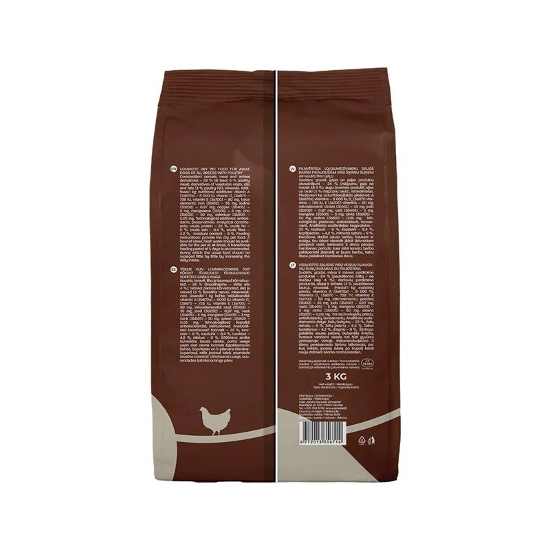 Sausā suņu barība Höppy. mājputnu gaļa. 3 kg