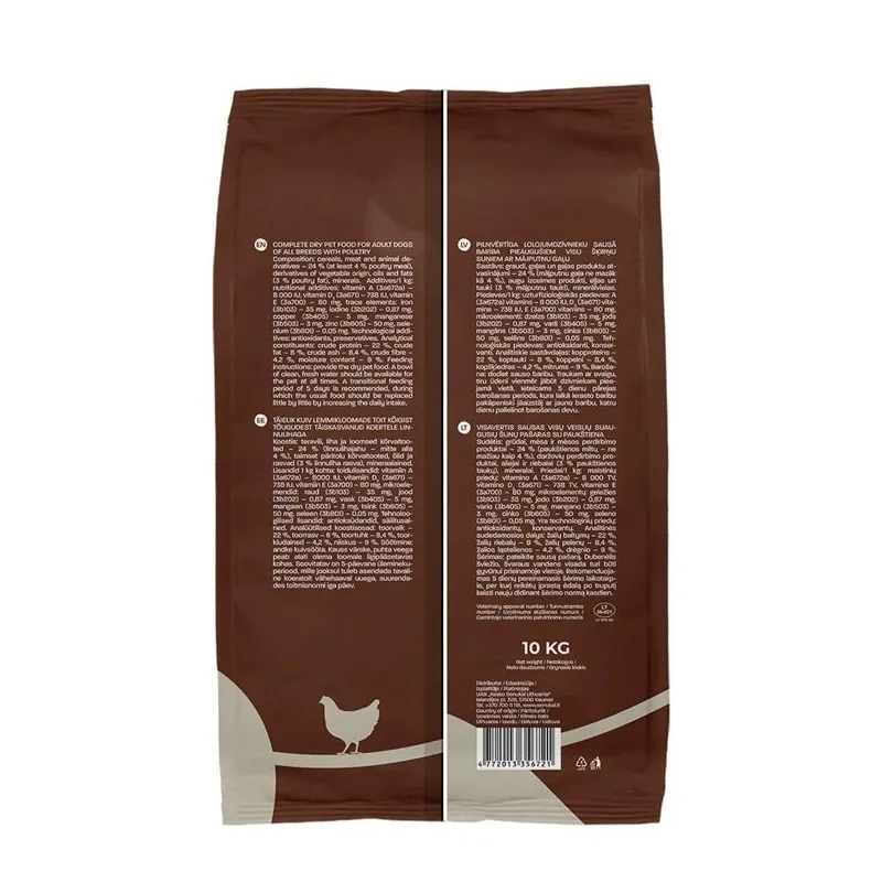 Sausas šunų maistas Höppy. paukštiena. 10 kg