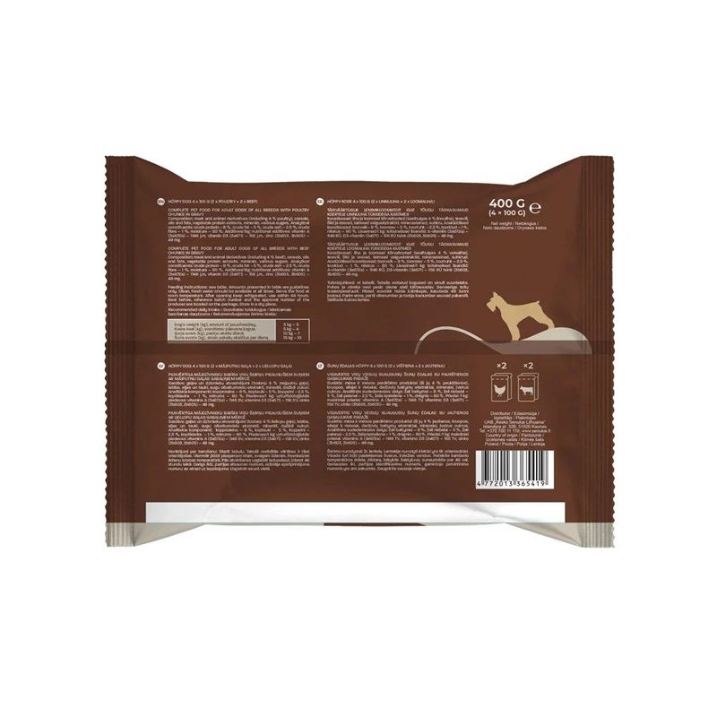 Mitrā barība suņiem Höppy.liellopa gaļa-mājputnu gaļa.4x0.1