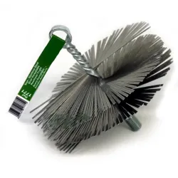 Round stainless steel brush for cleaning chimneys, d130