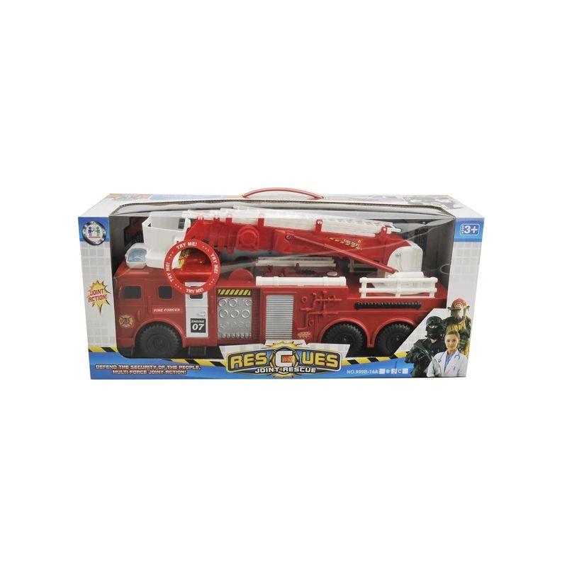 Ugunsdzēsēju mašīna Rescues 999B-14B. balta-sarkana