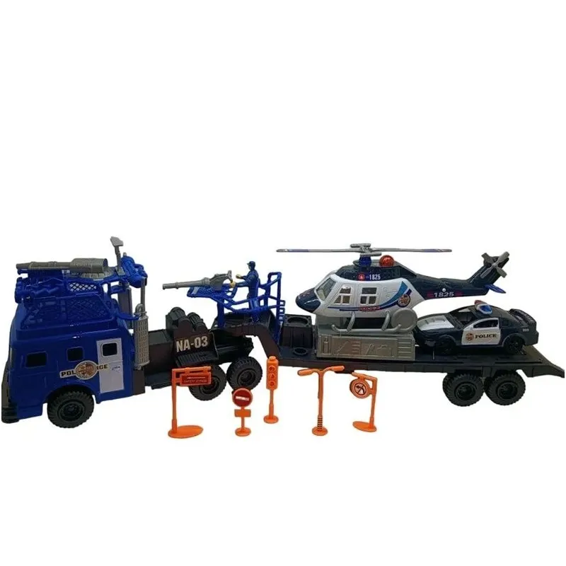 Free wheel police truck set with light
