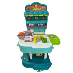 Parduotuvės žaislai, kasos aparatas School Bag-Shop Market 8779p