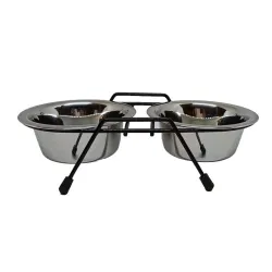 Doubl bowl metal withstand hoppy 2x1.8l