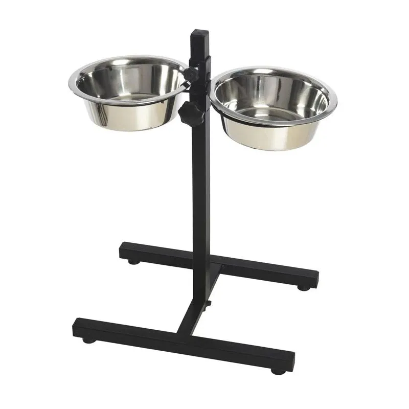 Stovas su dubenėliais šuniui Höppy H-BASE 5QT, 4.7 l, 2 vnt., sidabro sp.