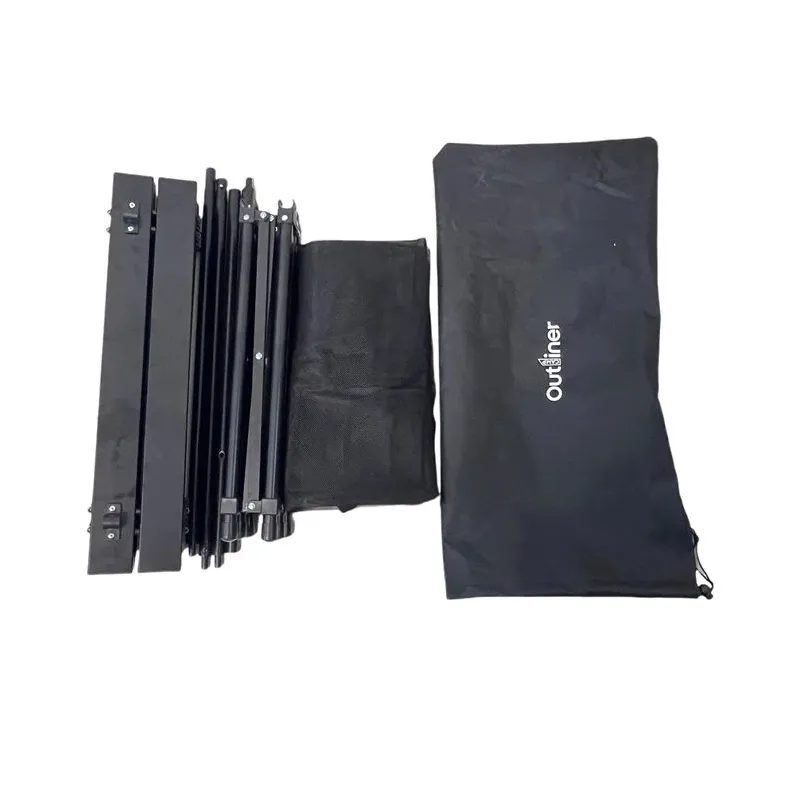 Kempinga galds Outliner Camping, melna krās., 120 cm x 55 cm x 50 cm