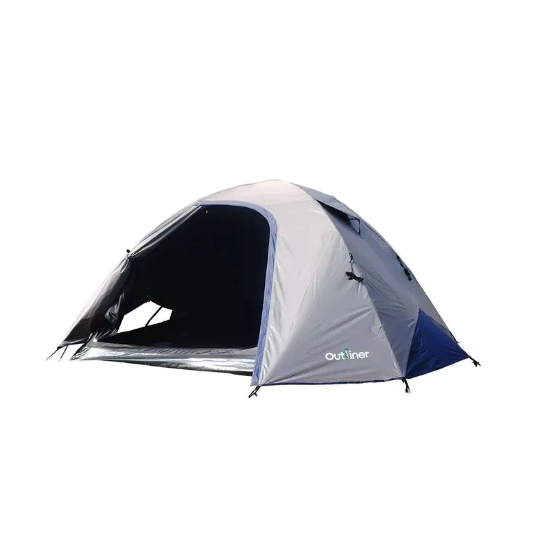 Četrvietīga telts Outliner UV50+, zila-pelēka, 240 cm x 210 cm x 116 cm