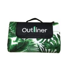 Kempinga paklājiņš Outliner. balta-zaļa. 200 x 200 cm