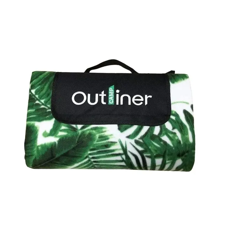 Kempinga paklājiņš Outliner, balta-zaļa, 200 x 200 cm