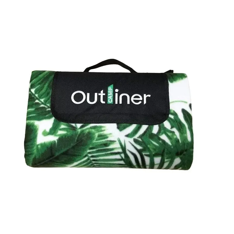 Kempinga paklājiņš Outliner, balta-zaļa, 200 x 200 cm