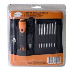 Skruvgriezis un uzgaļu komplekts VG021. 14 gab.