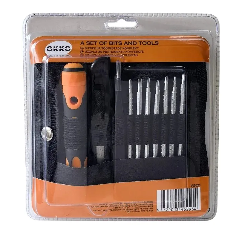 Atsuktuvas ir antgalių rinkinys VG021. 14vnt.