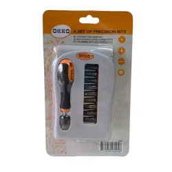 Skruvgriezis un uzgaļu komplekts VG027. 9 gab.