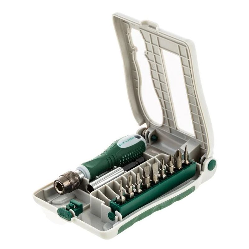 Skruvgriezis un uzgaļu komplekts VG027. 9 gab.