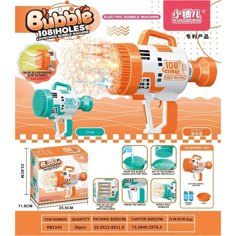 Ziepju burbuļu pistole KB1143, 100 ml