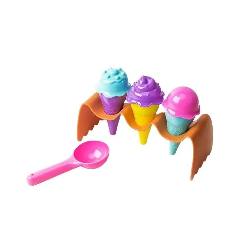 Smilšu kastes rotaļlietu komplekts, saldējuma komplekts 1048, daudzkrāsaina