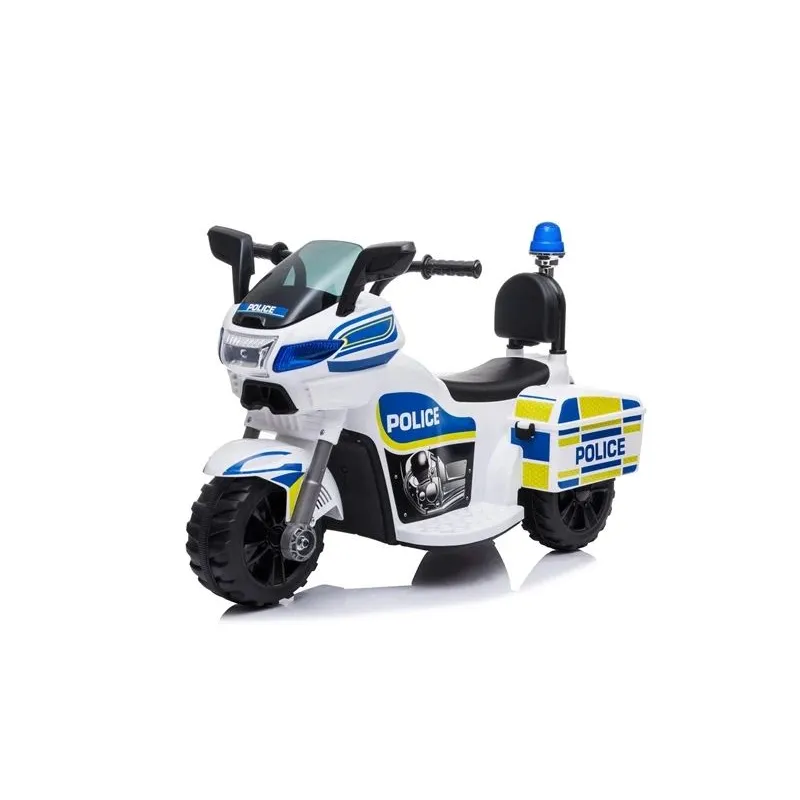 Детский электромотоцикл Police, синий-белый
