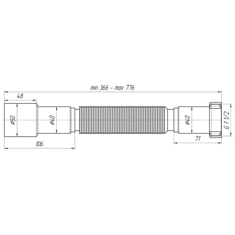 Lokanā šļūtene 1 1-2x40-50